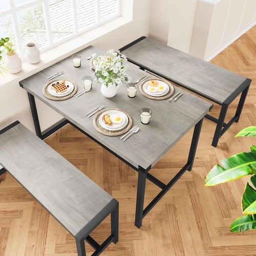 Dinner table with bench - table,