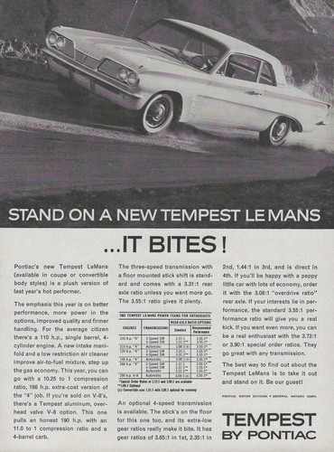 1962 pontiac tempest coupe - tempest, ad