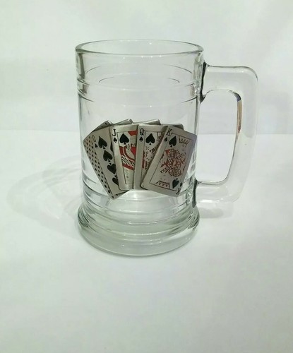 Glass poker game beer mug - game,