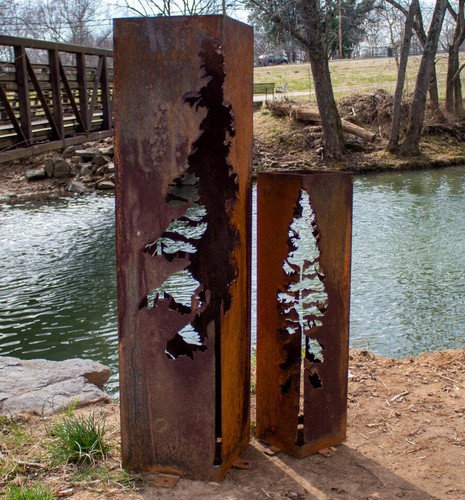 Pine tree garden columns - tree,