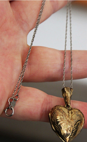 Vintage heart locket pendant - heart,