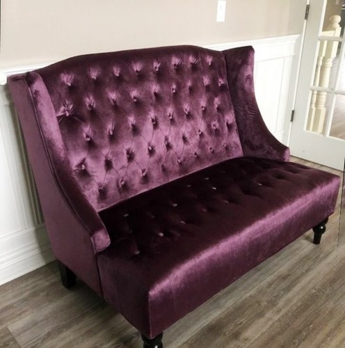Vintage style velvet loveseat - velvet,