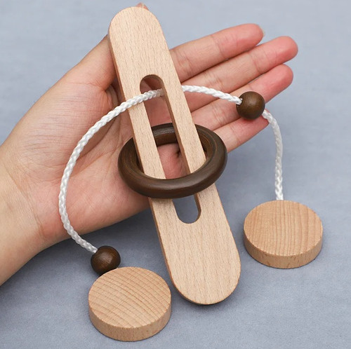 1pc wooden ring - ring, unlocking