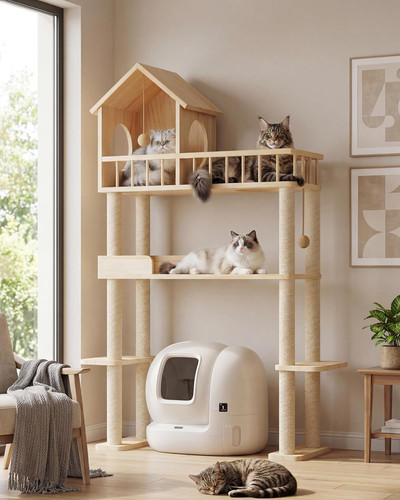 Stylish wood cat - 60"h,