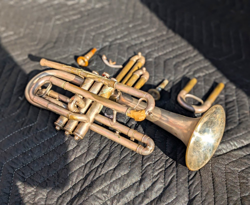 Vintage silver plated trumpet - vintage, silver-plated
