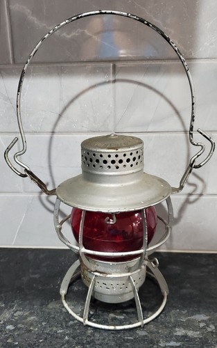 Vintage railroad lantern 1940s - railroad,