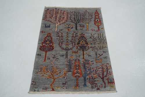 Gray gabbeh afghan - gray,