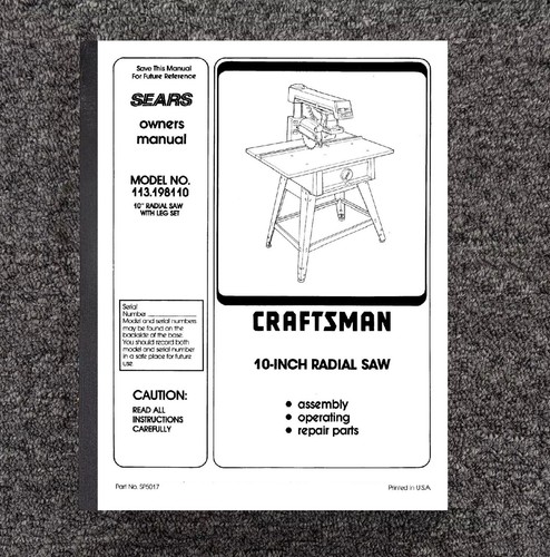 Instruction manual fits sears - manual,