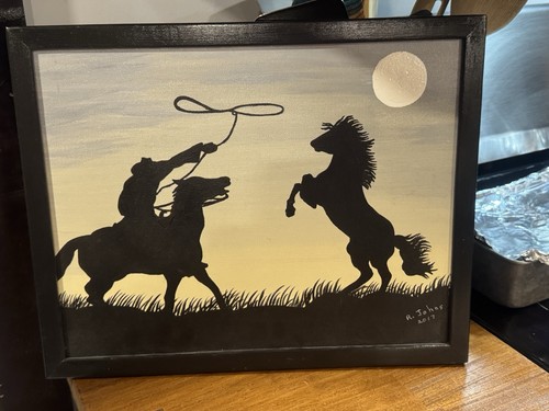Original painting cowboy lasso - original,
