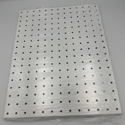 White metal pegboard shelf - metal,
