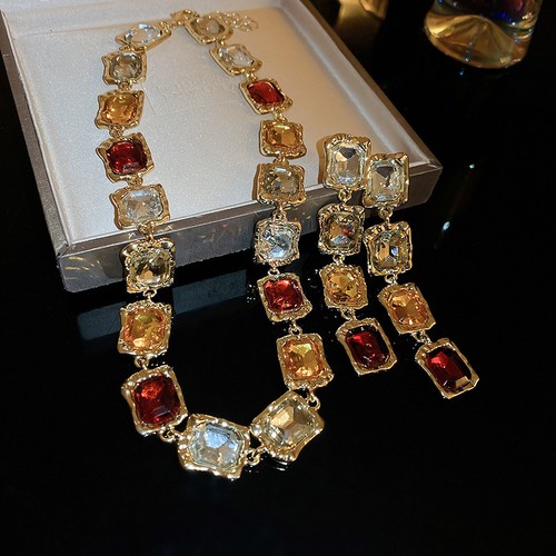 Gold plated alloy necklace - gold,