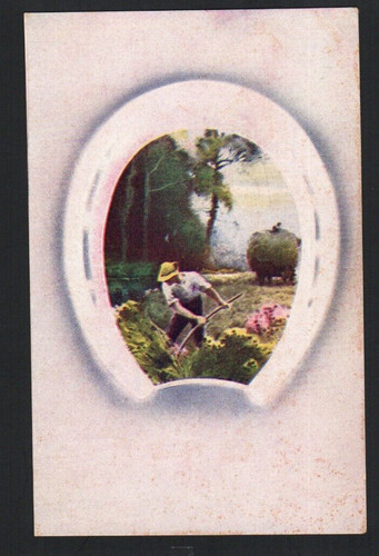 Antique old postcard - old, man