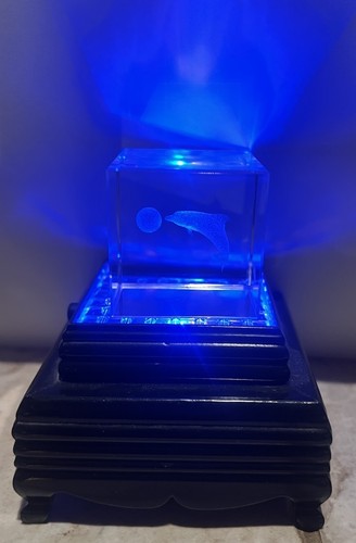 Crystal glass paperweight cube - paperweight,