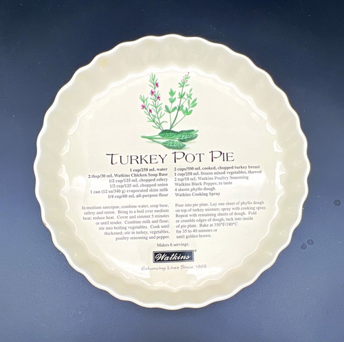 Watkins ceramic round pie - ceramic,