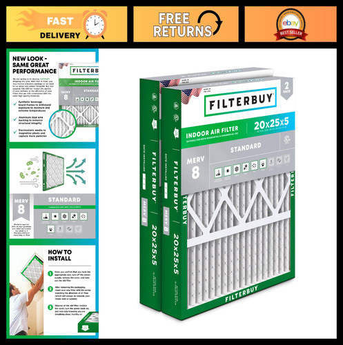 20x25x5 air filter merv - filter, 8