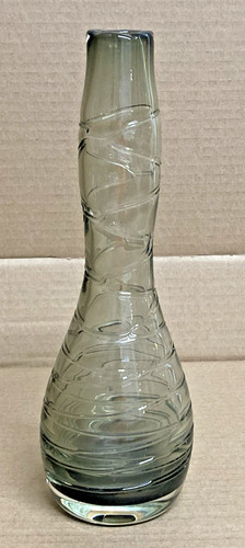 Vintage smoke gray vase - smoke, 11.5