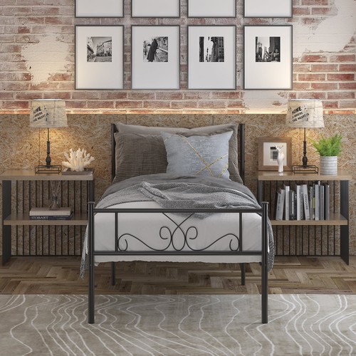 Twin size metal platform bed - size,