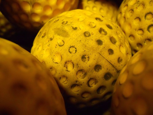 Count used dimpled balls - 9",