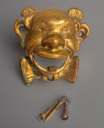Vintage brass smiley - brass, pop