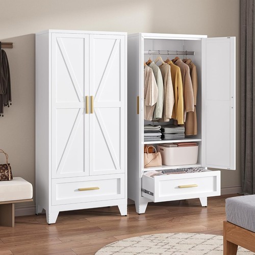Metal armoire wardrobe - metal,