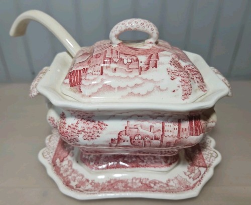 Vintage red transferware - vintage,