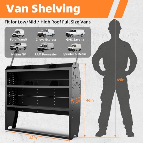 X46 x13 van shelving - 52"x46",