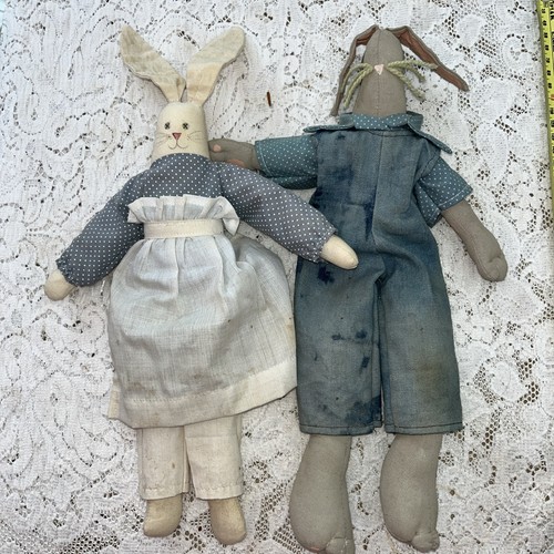 Vtg bunny rabbit boy girl - &,