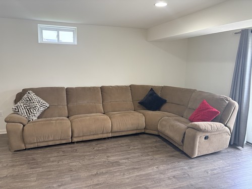 Brown solid sectional - solid,