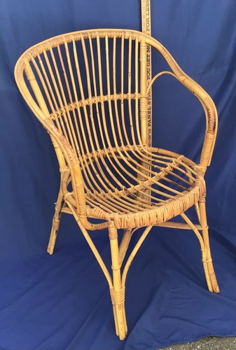 Vintage rattan mcm armchair - rattan,