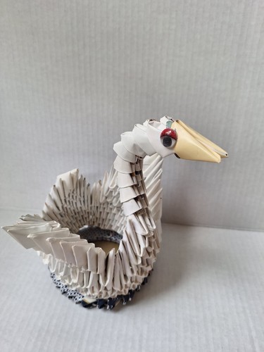 Hand made origami swan - made,