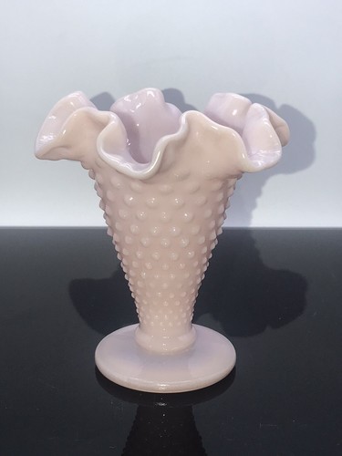 Vintage fenton vase rose - vintage, 4"