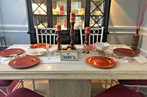 Travertine dining room table - dining,