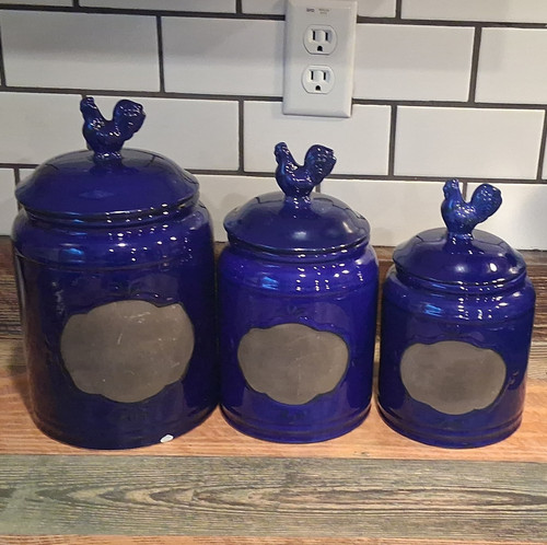 Set blue glass kitchen - set,