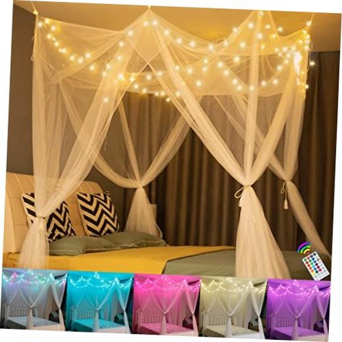 White bed canopy with - white,