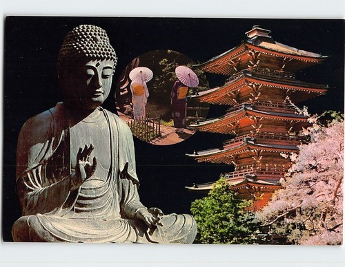 Postcard bronze buddha - &,