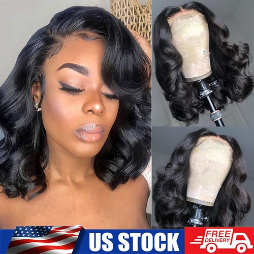 Wavy bob wig - human, lace
