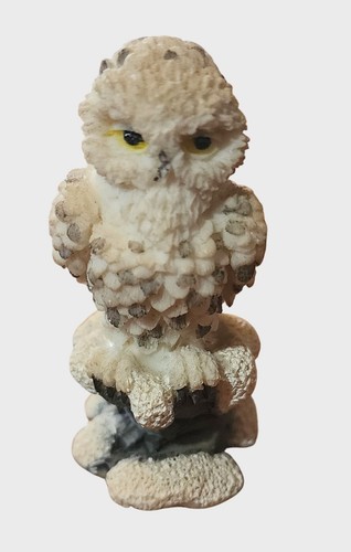 Miniature snowy owl figurine - miniature,