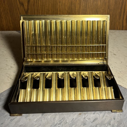 Vintage brass cigarette case - cigarette,
