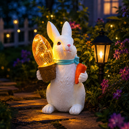 Solar rabbit statue - solar, garden