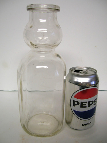 Cream top milk bottle clear - milk,