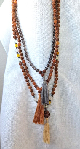 Rudraksha lava knot necklaces - lava,