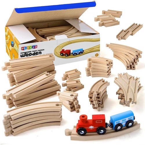 Wooden train track set - wooden,