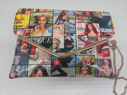 Magazine cover clutch handbag - magazine,