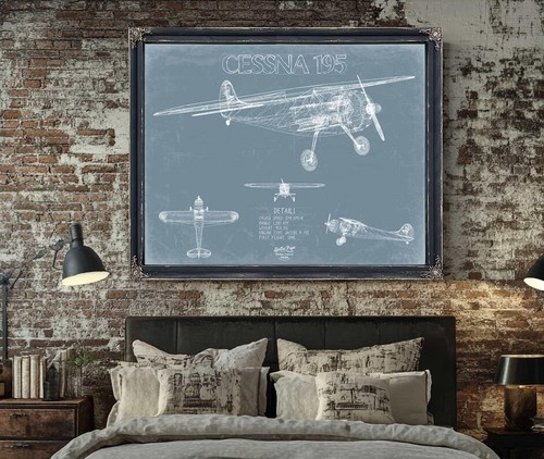 Cessna 195 aircraft blueprint - cessna,