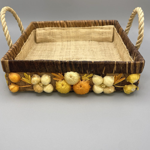 Vtg hand made woven straw - hand,
