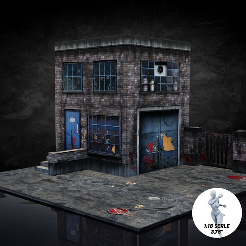 Zombie street diorama - zombie,