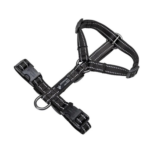 Black dog harness size large - black,