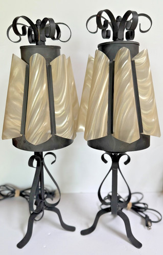 Acrylic lucite lamp shades - lamp, on