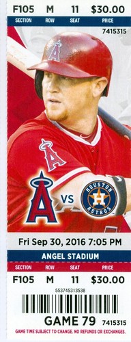2016 angels astros ticket - 2016,
