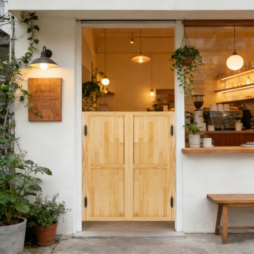 Wood entrance divider - entrance, with